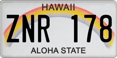 HI license plate ZNR178