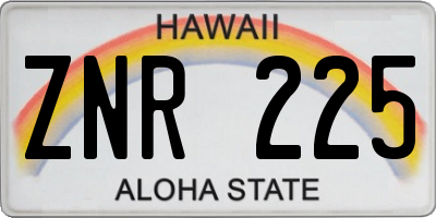 HI license plate ZNR225