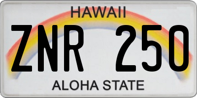 HI license plate ZNR250