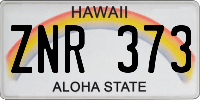 HI license plate ZNR373