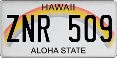 HI license plate ZNR509