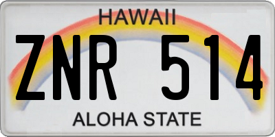 HI license plate ZNR514