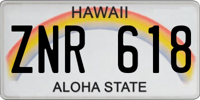 HI license plate ZNR618