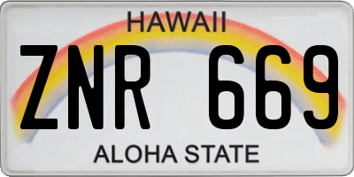 HI license plate ZNR669
