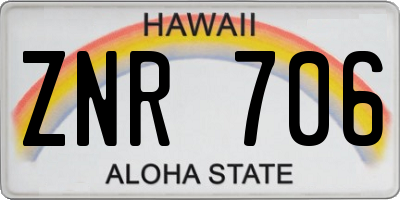 HI license plate ZNR706