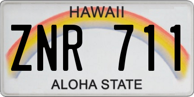 HI license plate ZNR711