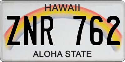 HI license plate ZNR762