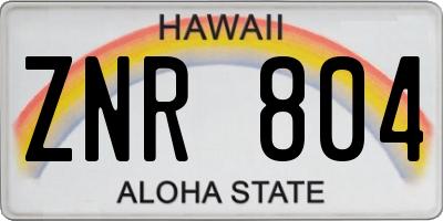 HI license plate ZNR804