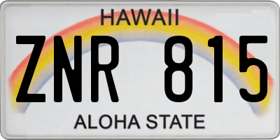 HI license plate ZNR815
