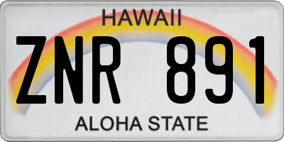 HI license plate ZNR891