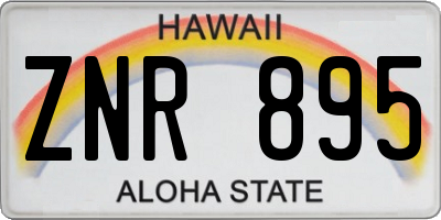 HI license plate ZNR895