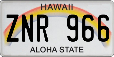 HI license plate ZNR966