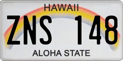 HI license plate ZNS148