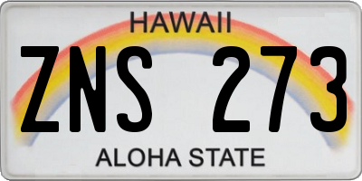 HI license plate ZNS273