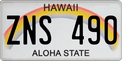 HI license plate ZNS490