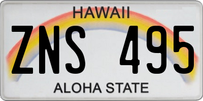 HI license plate ZNS495