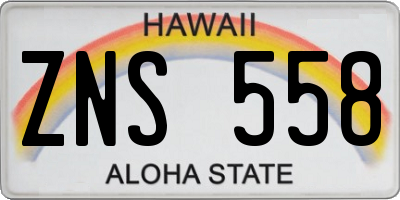 HI license plate ZNS558
