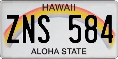 HI license plate ZNS584