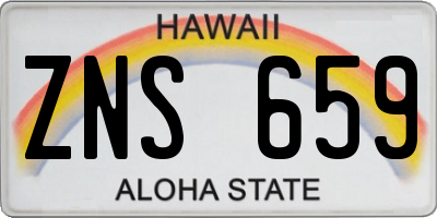HI license plate ZNS659
