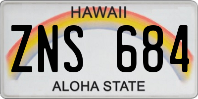 HI license plate ZNS684