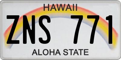 HI license plate ZNS771