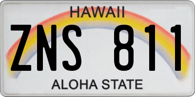 HI license plate ZNS811