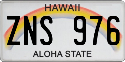 HI license plate ZNS976