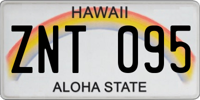 HI license plate ZNT095