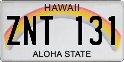 HI license plate ZNT131