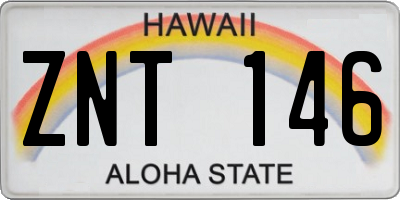 HI license plate ZNT146
