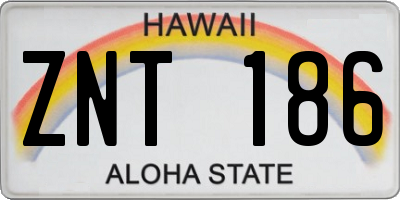 HI license plate ZNT186