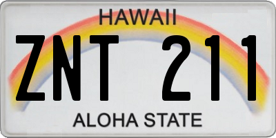 HI license plate ZNT211