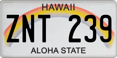 HI license plate ZNT239