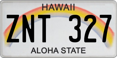 HI license plate ZNT327