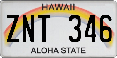 HI license plate ZNT346