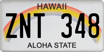 HI license plate ZNT348
