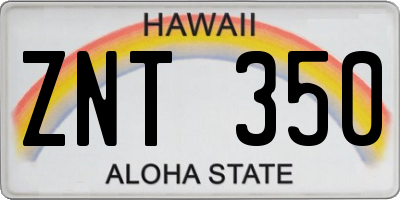 HI license plate ZNT350