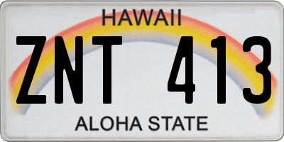 HI license plate ZNT413