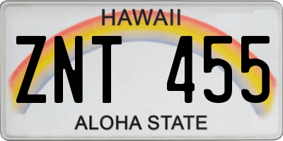 HI license plate ZNT455