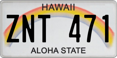 HI license plate ZNT471