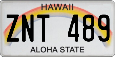 HI license plate ZNT489