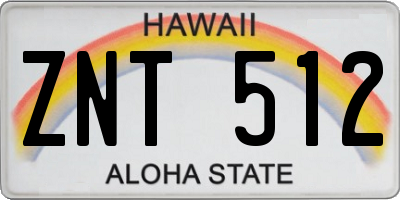 HI license plate ZNT512
