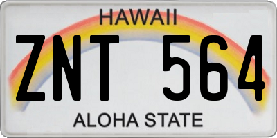 HI license plate ZNT564