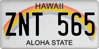 HI license plate ZNT565
