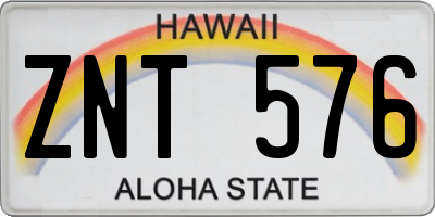 HI license plate ZNT576