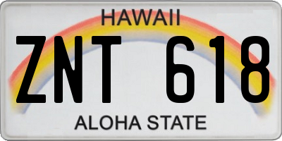 HI license plate ZNT618