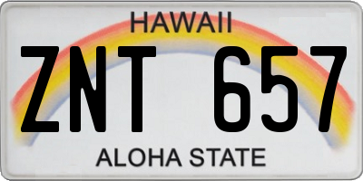 HI license plate ZNT657