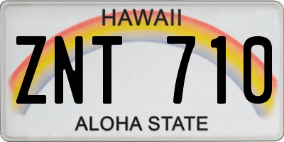 HI license plate ZNT710