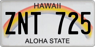 HI license plate ZNT725