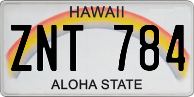 HI license plate ZNT784